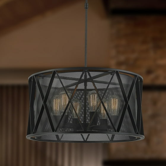 Brilliance Lighting And Chandeliers Taiko Collection 6-light Matte Black Finish Pendant Light With Mesh L brilliance lighting. Brilliance Lighting And Chandeliers Taiko Collection 6-light Matte Black Finish Pendant Light With Mesh L